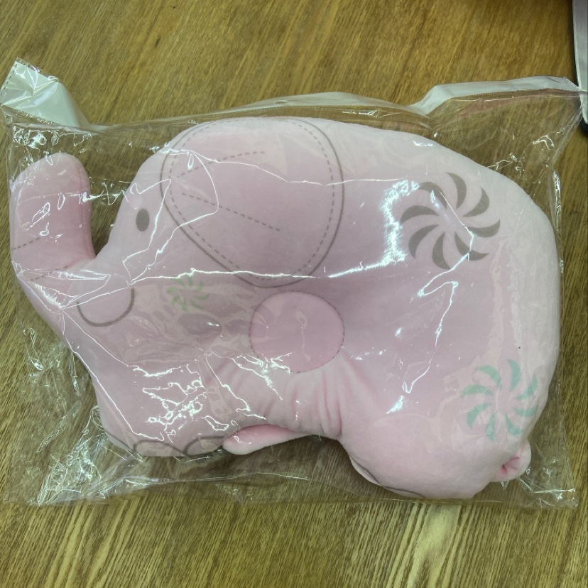 Pillow-shaped pillow with crystal fleece printed elephant style