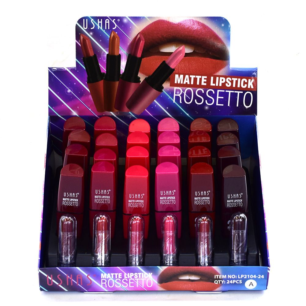 【24 sets 】LP2104-24A Matte red rose red lipstick mist matte anti-matching trial set thumbnail