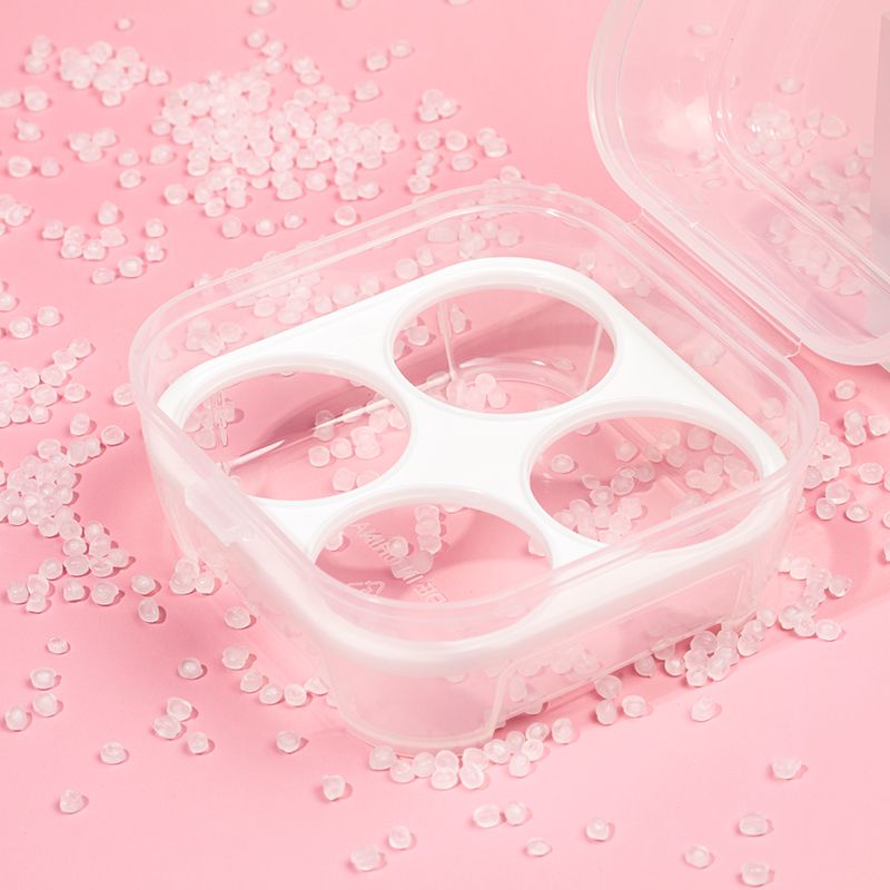 1 piece of new dust-proof covered beauty egg box, makeup ball, makeup egg storage rack, powder puff, sponge desktop storage box. No makeup egg, 1 piece details Picture