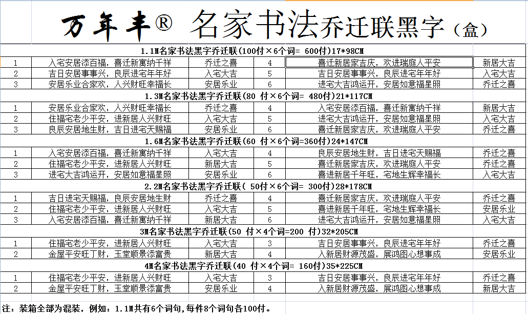 万年丰1.3米名家书法黑字婚联结婚对联年画婚庆装饰详情图2