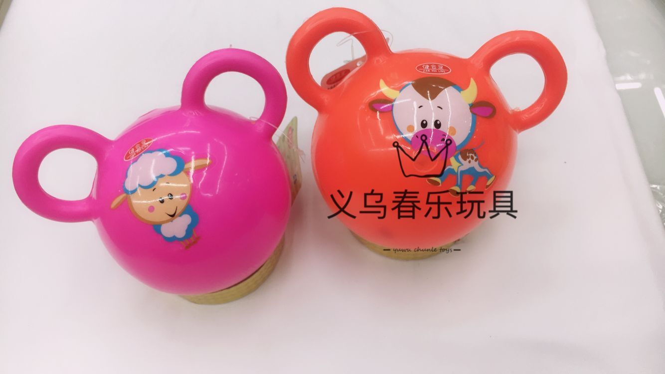 铃铛单双耳球pvc充气玩具球儿童沙滩玩具幼儿园宝宝训练手柄皮球详情9