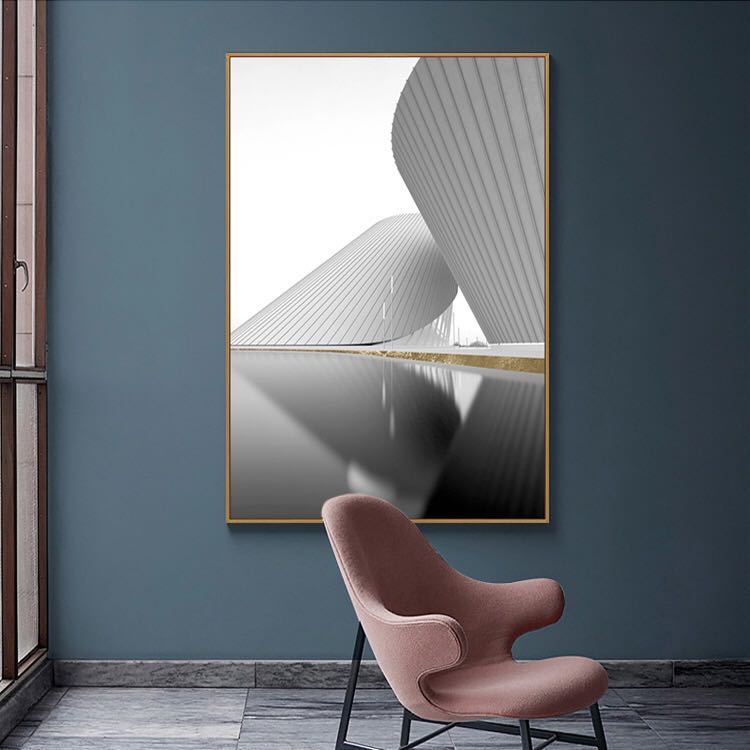 Modern light luxury porch decoration painting large living room mural commercial hotel hanging painting minimalist model room mural thumbnail