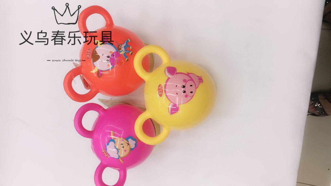 铃铛单双耳球pvc充气玩具球儿童沙滩玩具幼儿园宝宝训练手柄皮球详情14