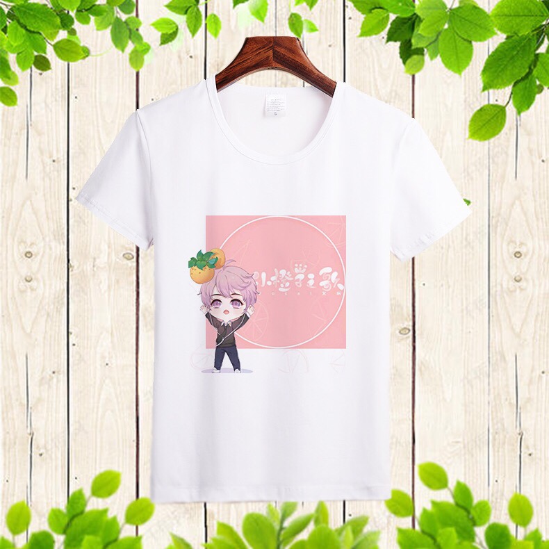 White cartoon short-sleeved loose plus-size half-sleeved top, pure cotton trendy men's T-shirt