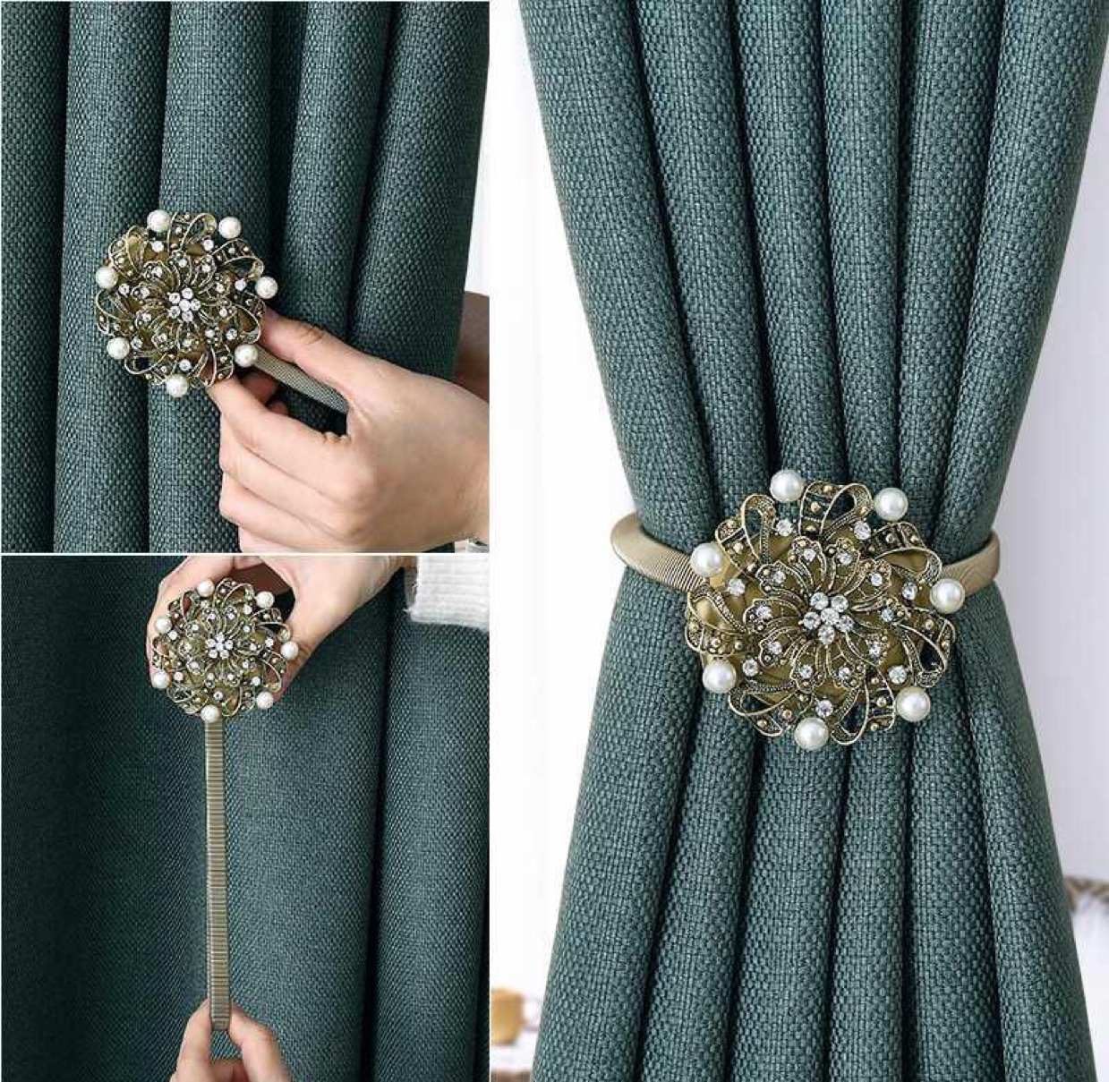 A friend of a window curtain magnet clasp single installation simple curtain clasp living room European type magnet hook without hole curtain clip thumbnail