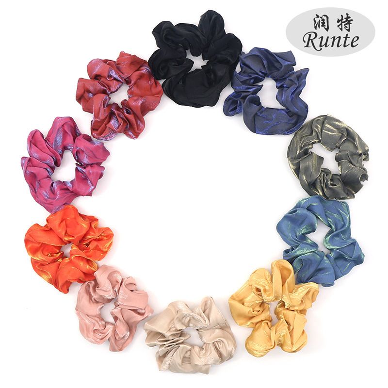New shiny fabric large intestine circle hair tie for women from Europe and America, Korean fashionable retro ins forest-style hair tie for women