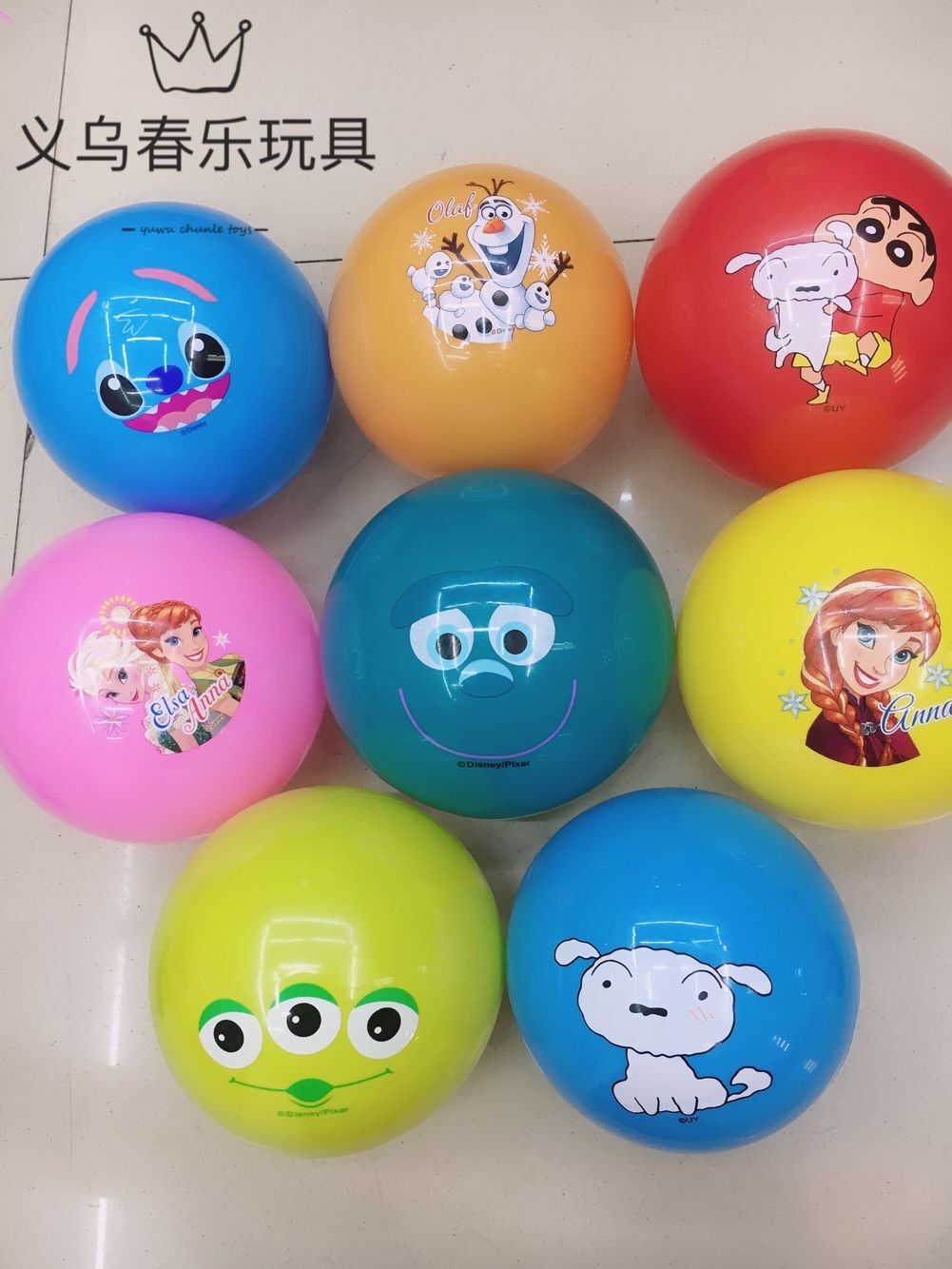 地摊批发加厚充气拍拍球幼儿园儿童皮球宝宝卡通玩具16厘米卡通球详情7