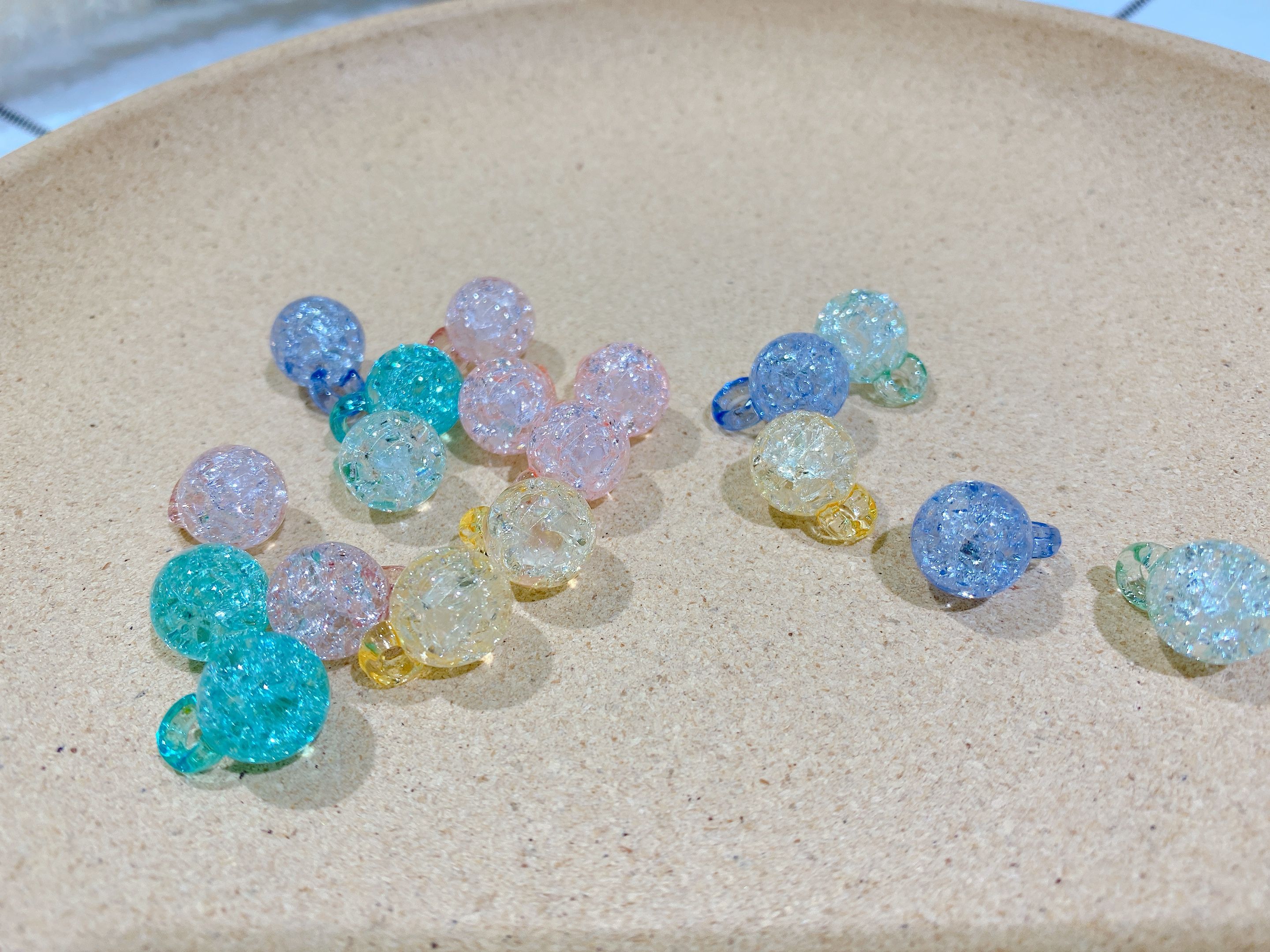 Acrylic perforated small round ball floral headband accessory detail image 1