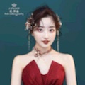 Bridal Headwear Burgundy Ribbon Pair Clip Choker Set Specification drawing
