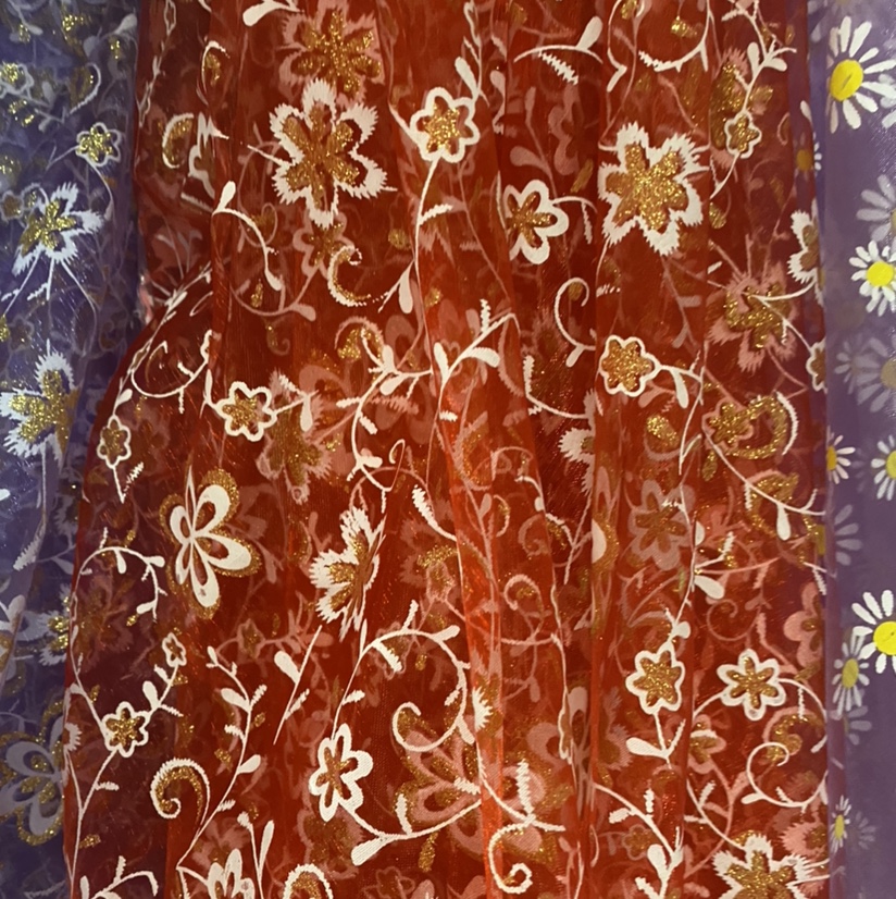 Direct sales of the new season's products of the large red floral pattern gauze from the manufacturer. Available for wholesale or retail