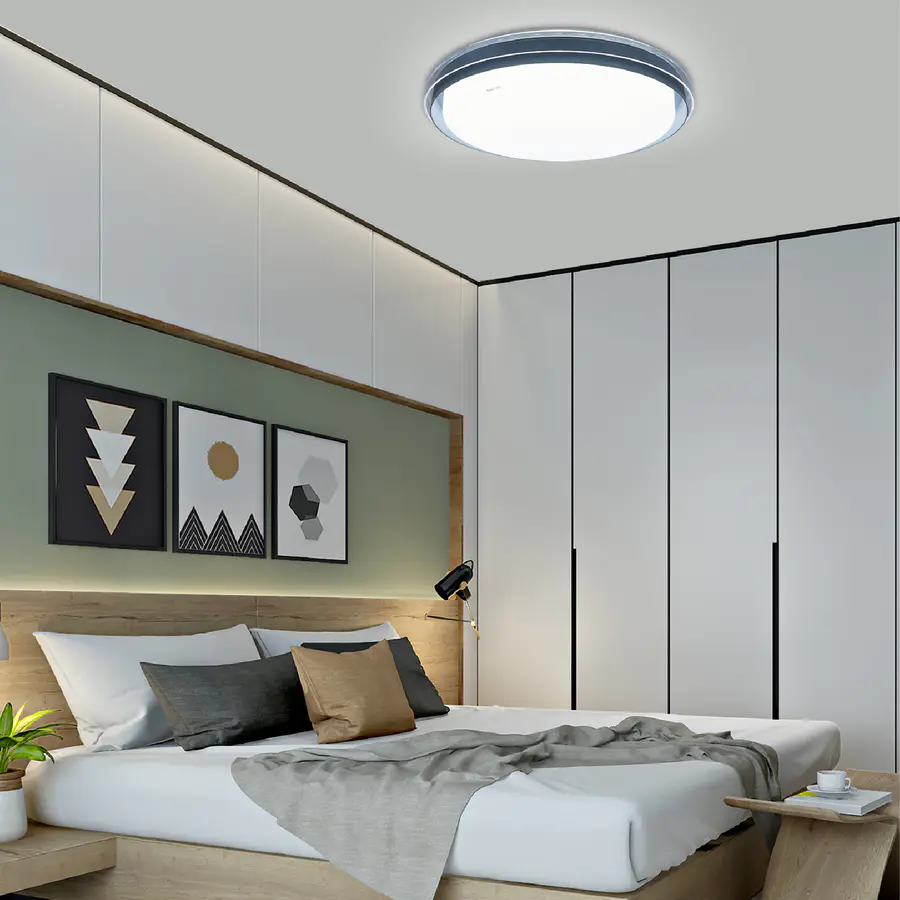 Philips Summer Wood ceiling lamp, round 36w, adjustable with gray or gold edges undefined