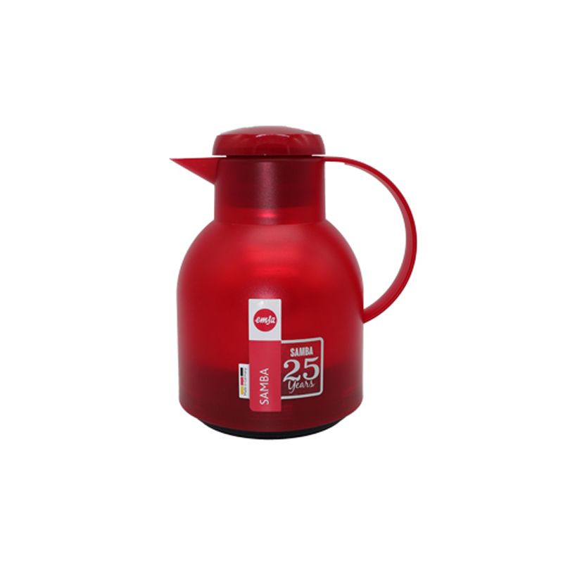 德国原装进口EMSA保温壶1L 热水壶玻璃胆暖水瓶珠光红图