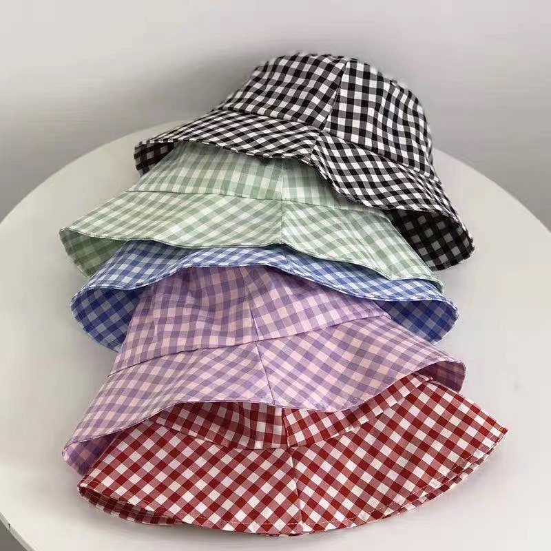 Little Fresh Checked Fisherman's Hat