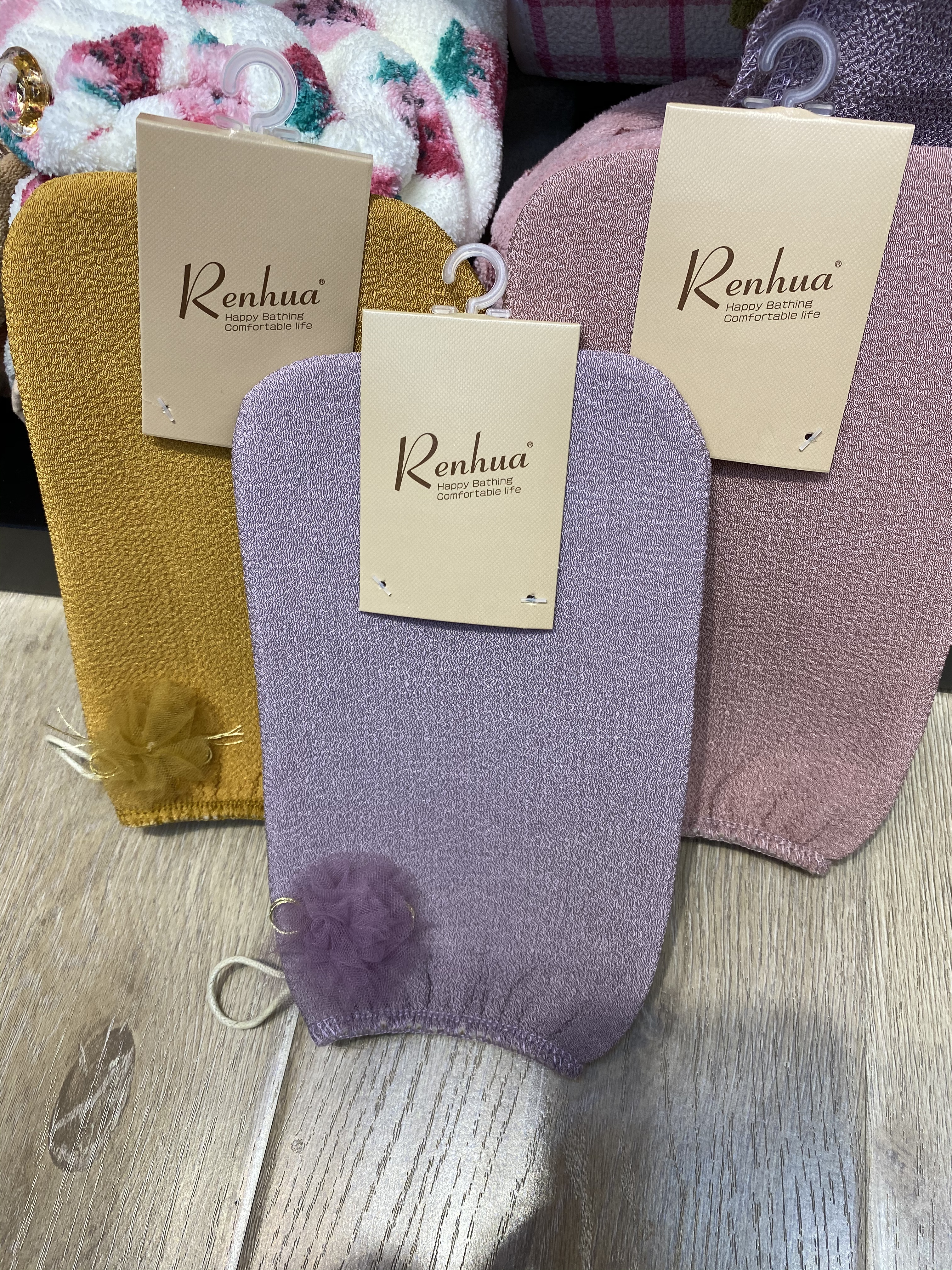 Jen Flower bath towel Bath gloves Macari color bath towel Bath towel details Picture