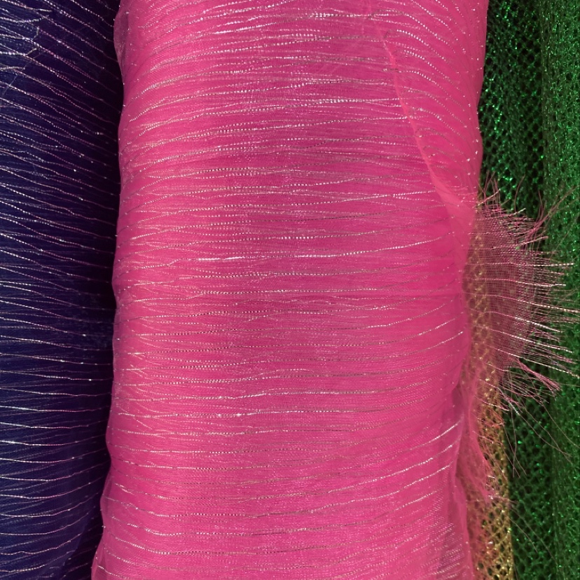 Pink silver thread gauze factory direct sales. New products of the season available for wholesale or retail