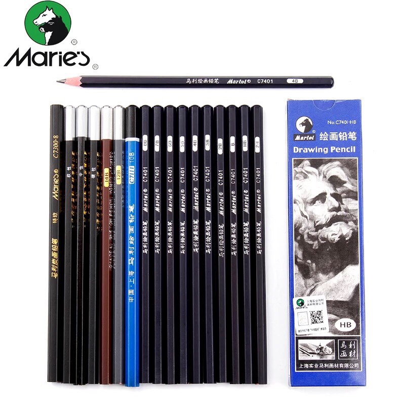Marley 7401 Sketch pencil, art sketch wooden pencil, exam pencil, drawing pencil, sketch Charcoal, HB 2B, 4B, 3B B, no free shipping