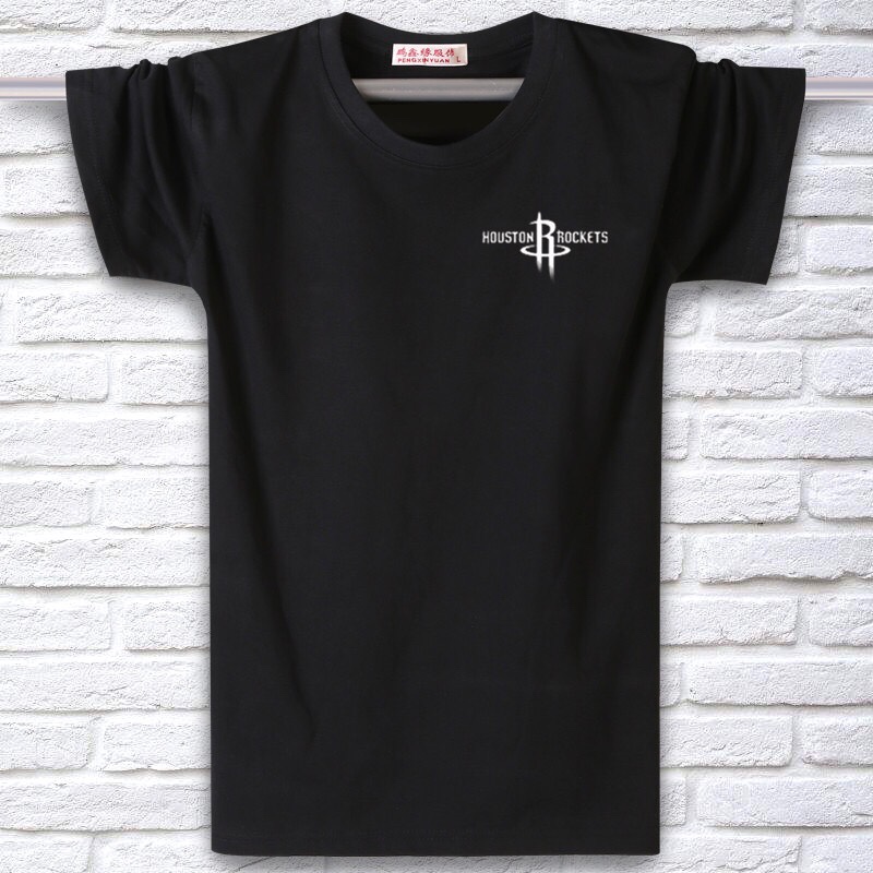 Black loose short-sleeved T-shirt for men, 2021 summer new style men's loose large-sized half-sleeved top, pure cotton trendy men's T-shirt details Picture
