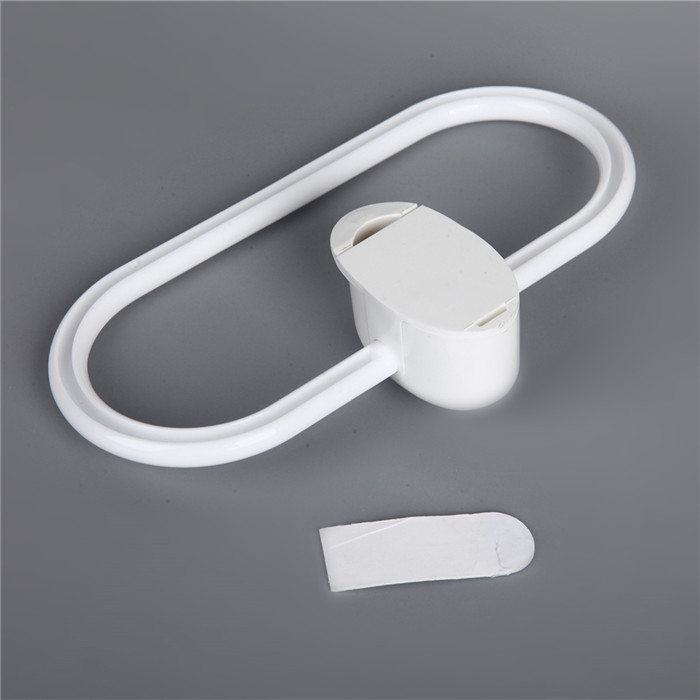 日本IP系统粘贴式擦手毛巾挂架白底实物图