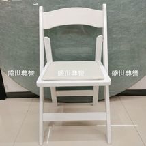 义乌外贸直销实木折叠椅 婚庆聚会白色折叠椅 美式户外婚礼宴会椅