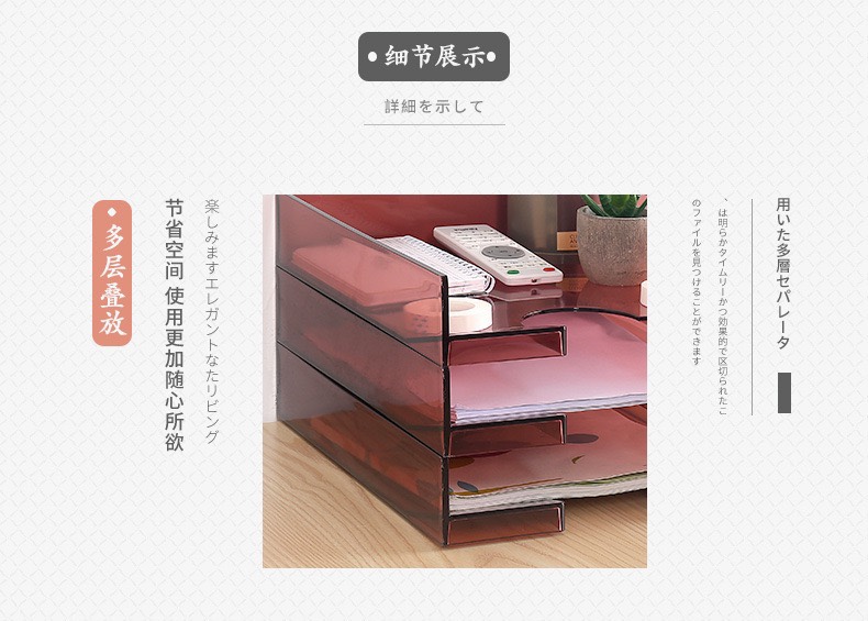 3135透明笔筒名片盒书架笔记本架文件架高档办公用品详情图7