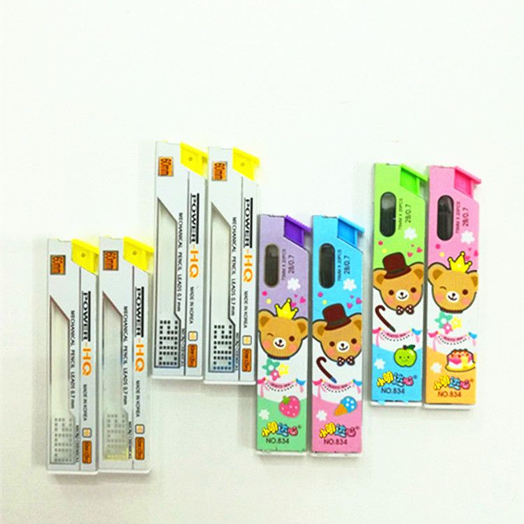 Cartoon pencil lead shaped pencil lead spring printed pen lead details Picture