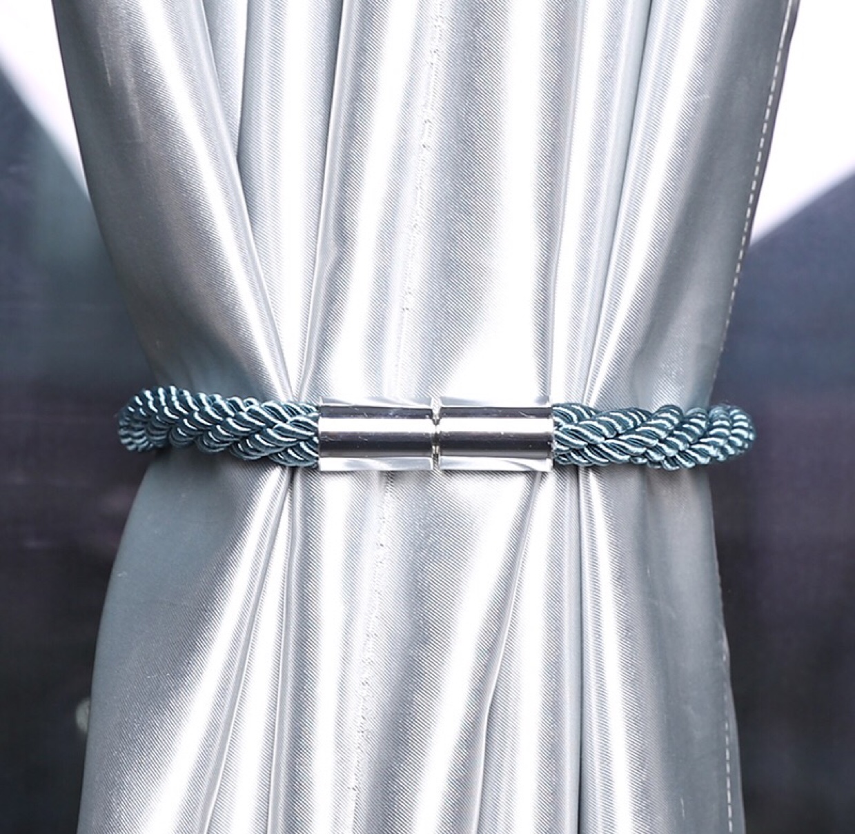 A friend's window decoration simple modern curtain tie with a pair of decorative curtain clip magnetic hook decorative pendant buckle tie strap tie rope thumbnail