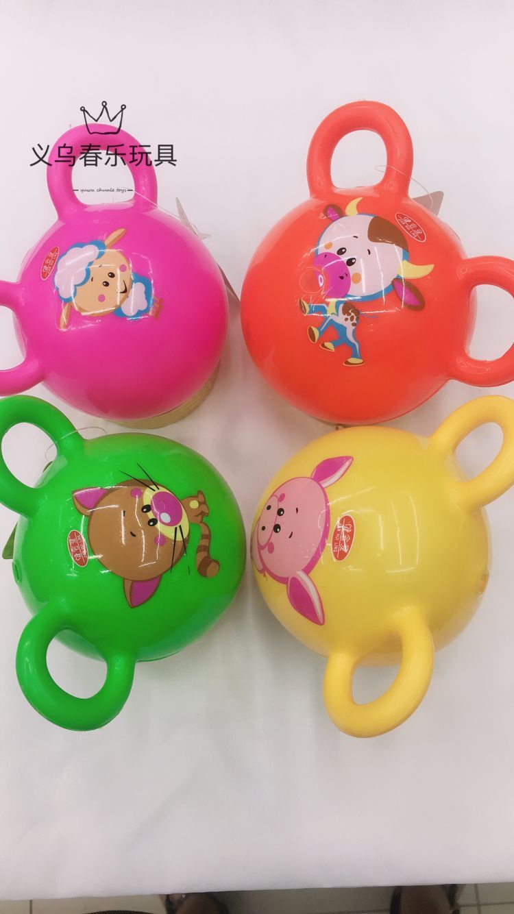 铃铛单双耳球pvc充气玩具球儿童沙滩玩具幼儿园宝宝训练手柄皮球详情7