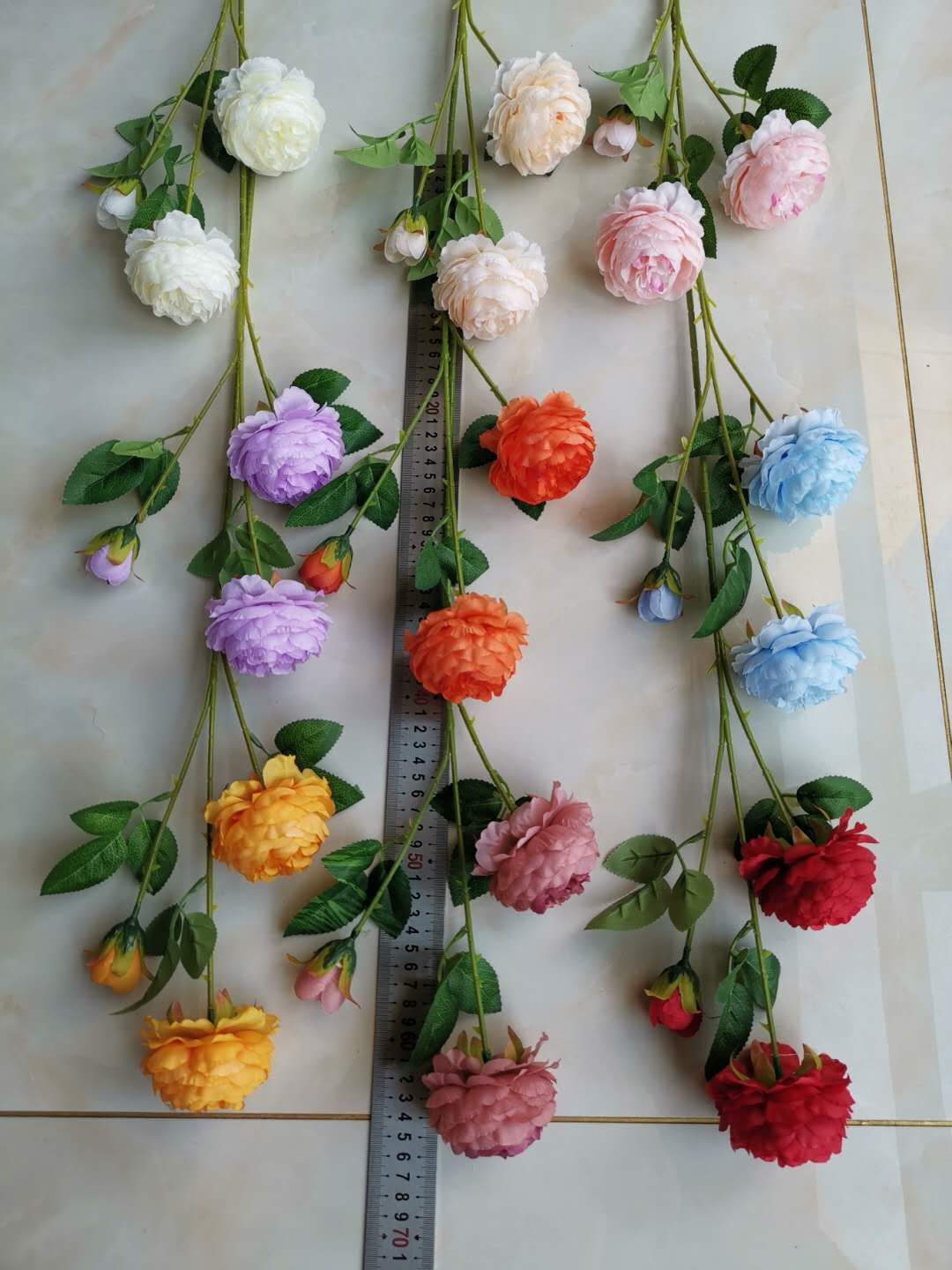 Three peonies