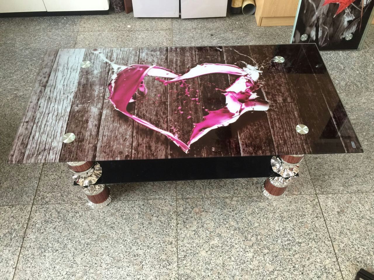 Small family living room tempered glass tea table simple modern simple rectangular mini double glass table
