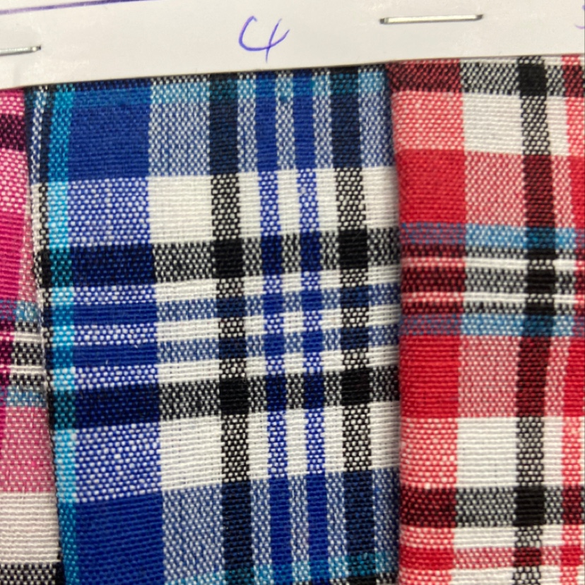 Blue Splicing Cotton Lattice Decorative Arts And Crafts Headwear Fabric Clothing Cloth Multi Color Optional details Picture