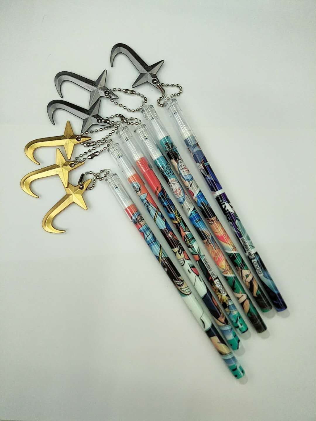 创意鱼钩吊坠可擦中性笔 卡通型兵器挂件可擦水笔小学生用笔详情7