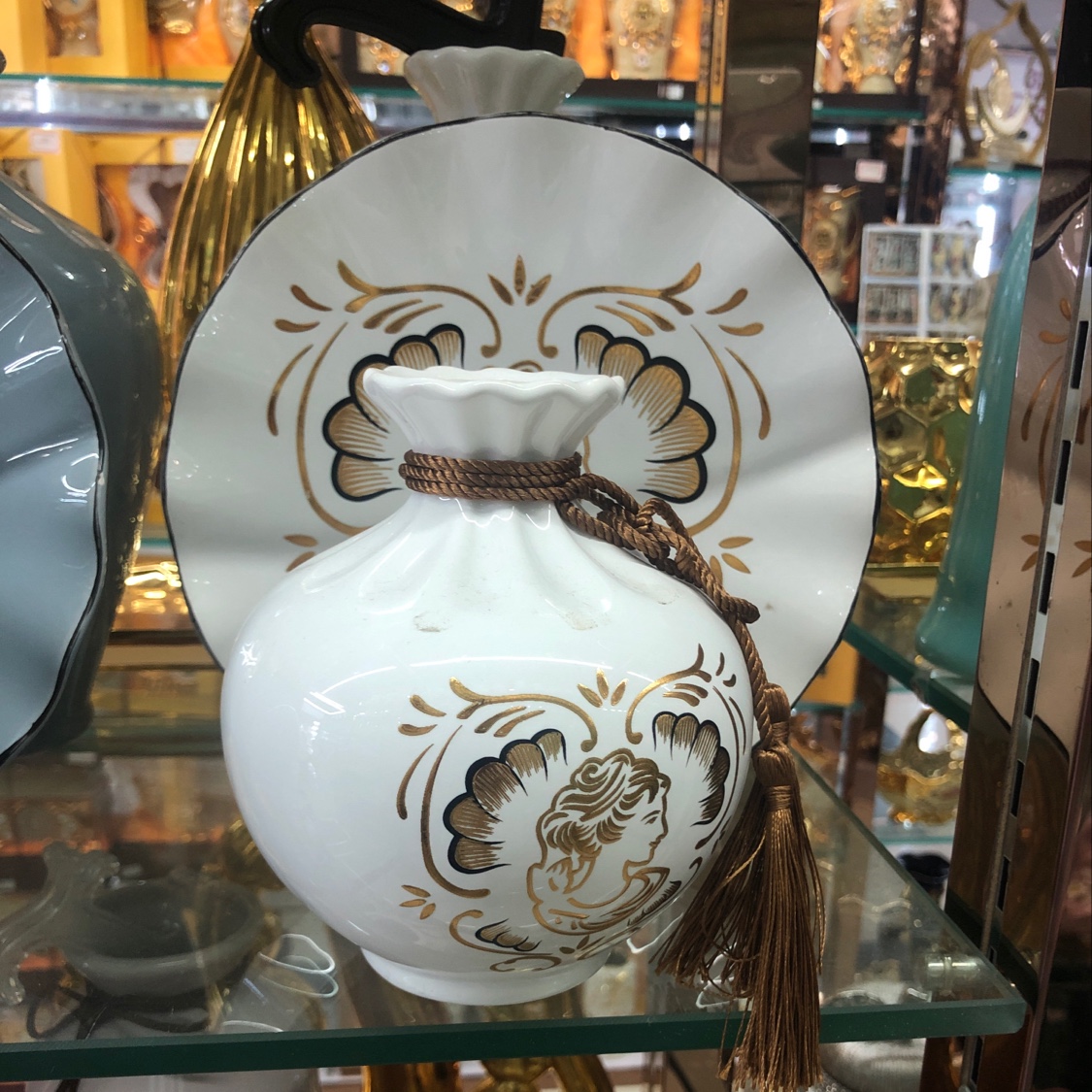 Ceramic furnishing supplies household decorative white set of three vases