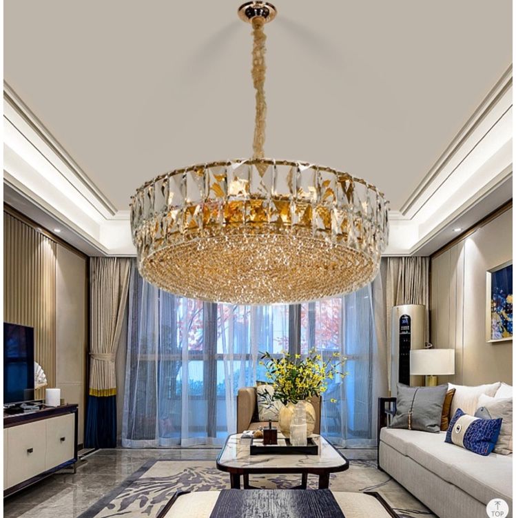 Selected light luxury iron crystal chandelier 80011, large round size, light luxury and exquisite detail image 1