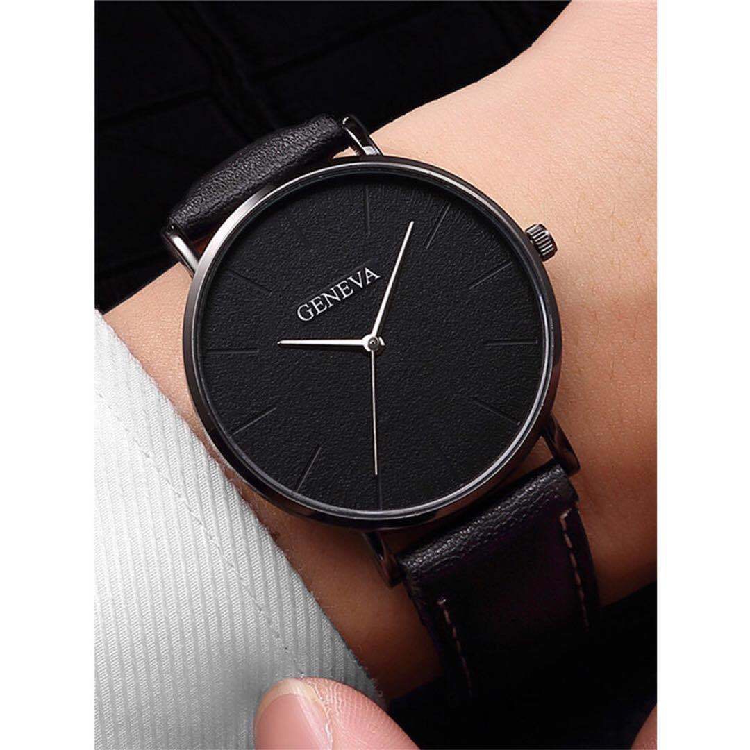 The new AliExpress leather strap business watch is a fashionable, elegant and simple style casual couple quartz watch