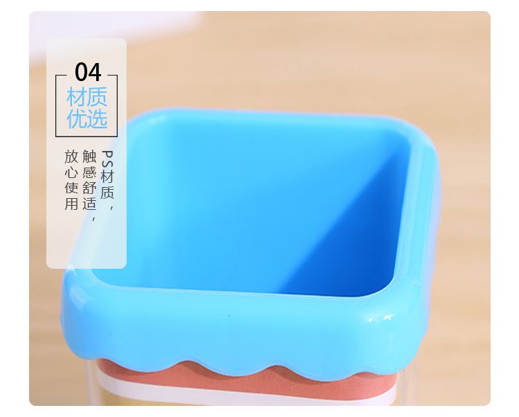 Creative, fashionable and cute cartoon plastic square pen holder office desktop, modern, simple and multi-functional stationery storage box detail image 7