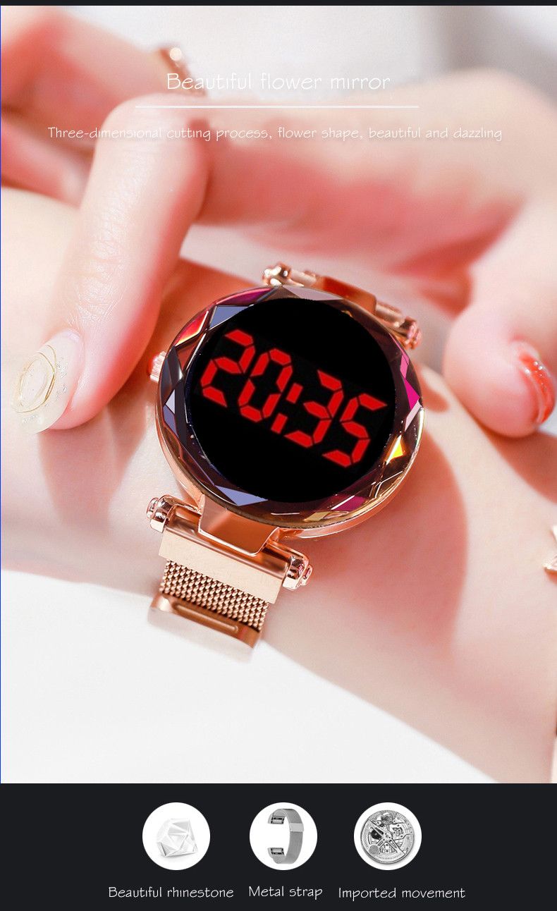 Korean-style, trendy, fresh and versatile, soft girl, school style, fashionable, heart-shaped dial wristwatch, factory direct sales for student girls