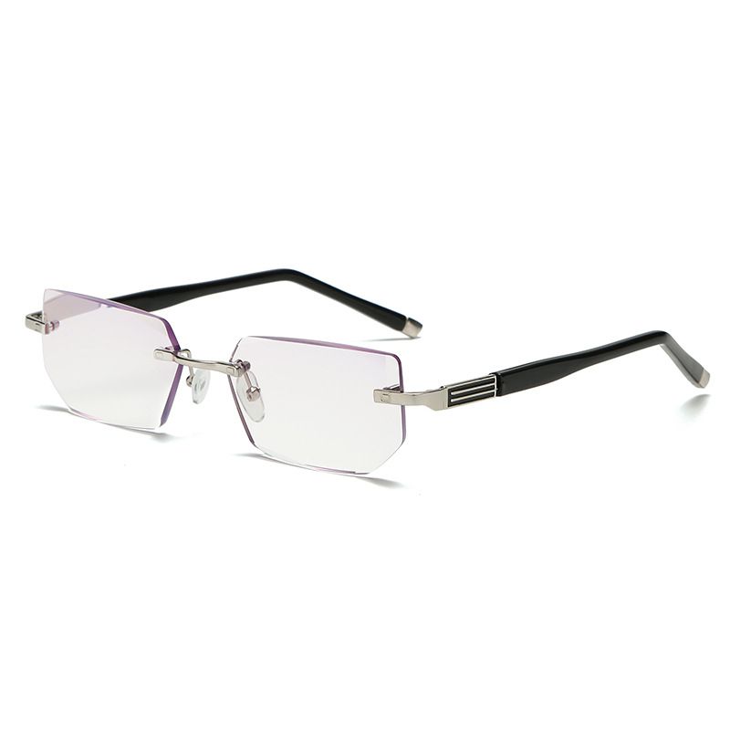 New diamond-cut high-end reading glasses, frameless metal anti-blue light reading glasses for both men and women pic 3