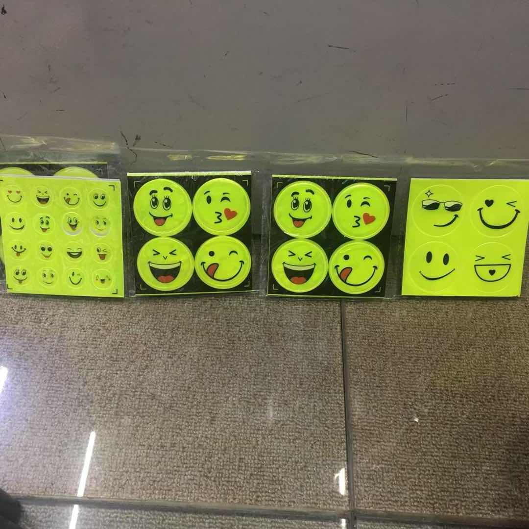 Bicycle Reflective Strip Bicycle Sticker Multiple Smiley Face Reflective Stickers Night Riding Warning Accessories details Picture