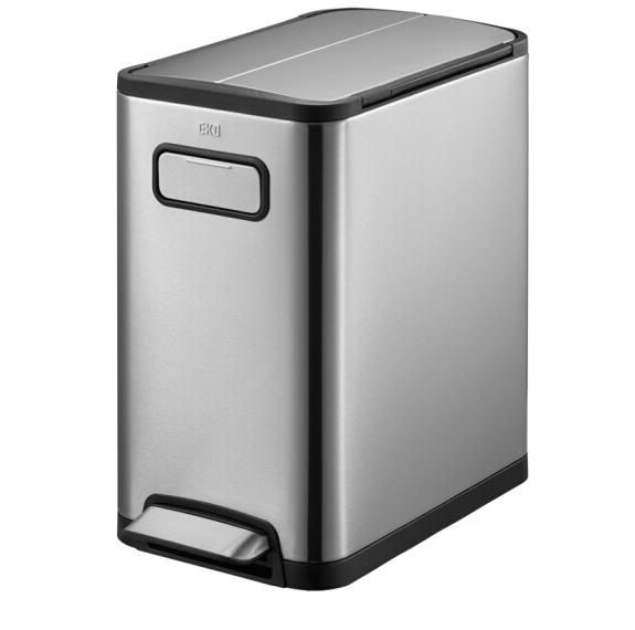 EKO trash can, a double-door trash can with a foot pedal opening lid, is a large household trash can with a lid for the kitchen, living room and bathroom