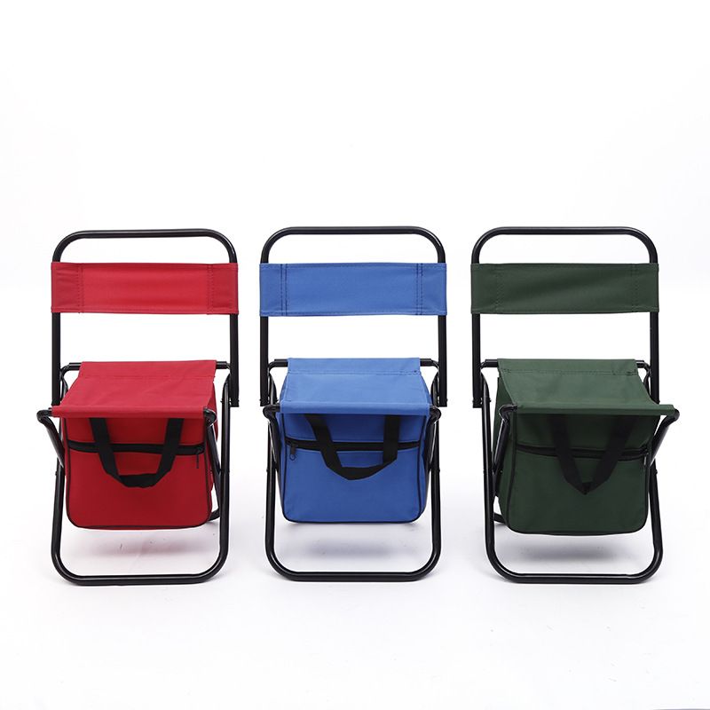 Solid color strap bag, sketching backrest chair, outdoor fishing stool, portable folding chair, metal Oxford cloth small stool bag detail image 1