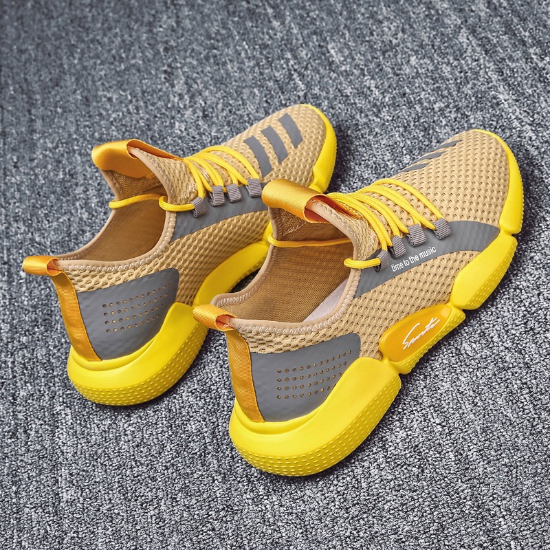 夏季透气休闲运动男士跑步潮鞋百搭板鞋网鞋潮流网面2020新款男鞋38