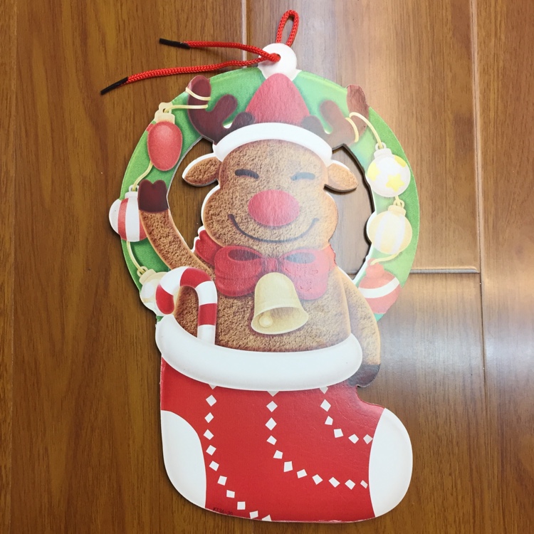 Christmas stockings, reindeer bells, Christmas pendants, large festive decorations details Picture