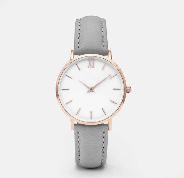 Aliexpress neutral watch, simple pin Roman scale ladies' watch, no LOGO leather strap fashion watch for women