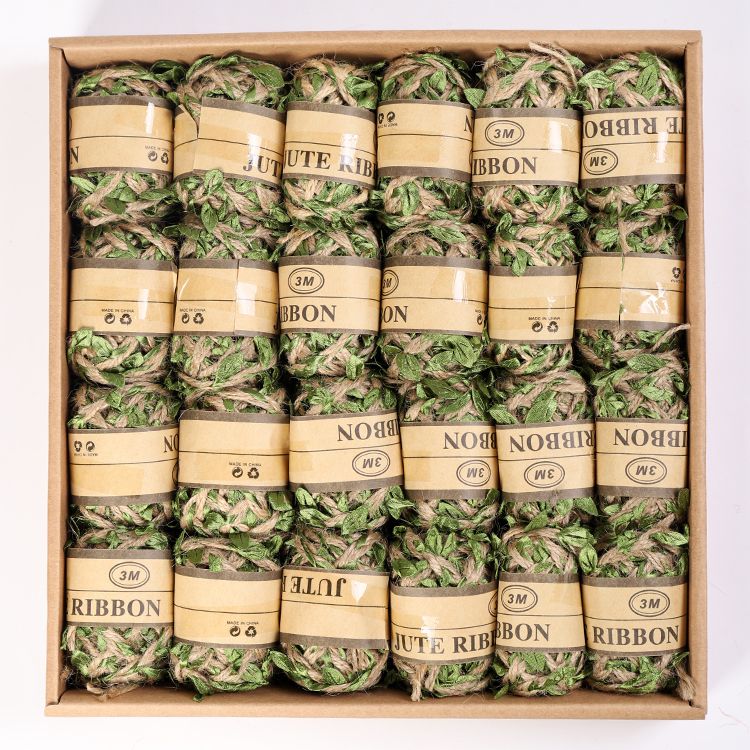 3M/ roll 24 / box green leaf box hemp rope decorative hand woven rope manufacturers direct sale thumbnail