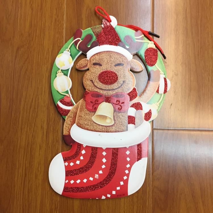 Christmas stockings, reindeer bells, Christmas pendants, large festive decorations