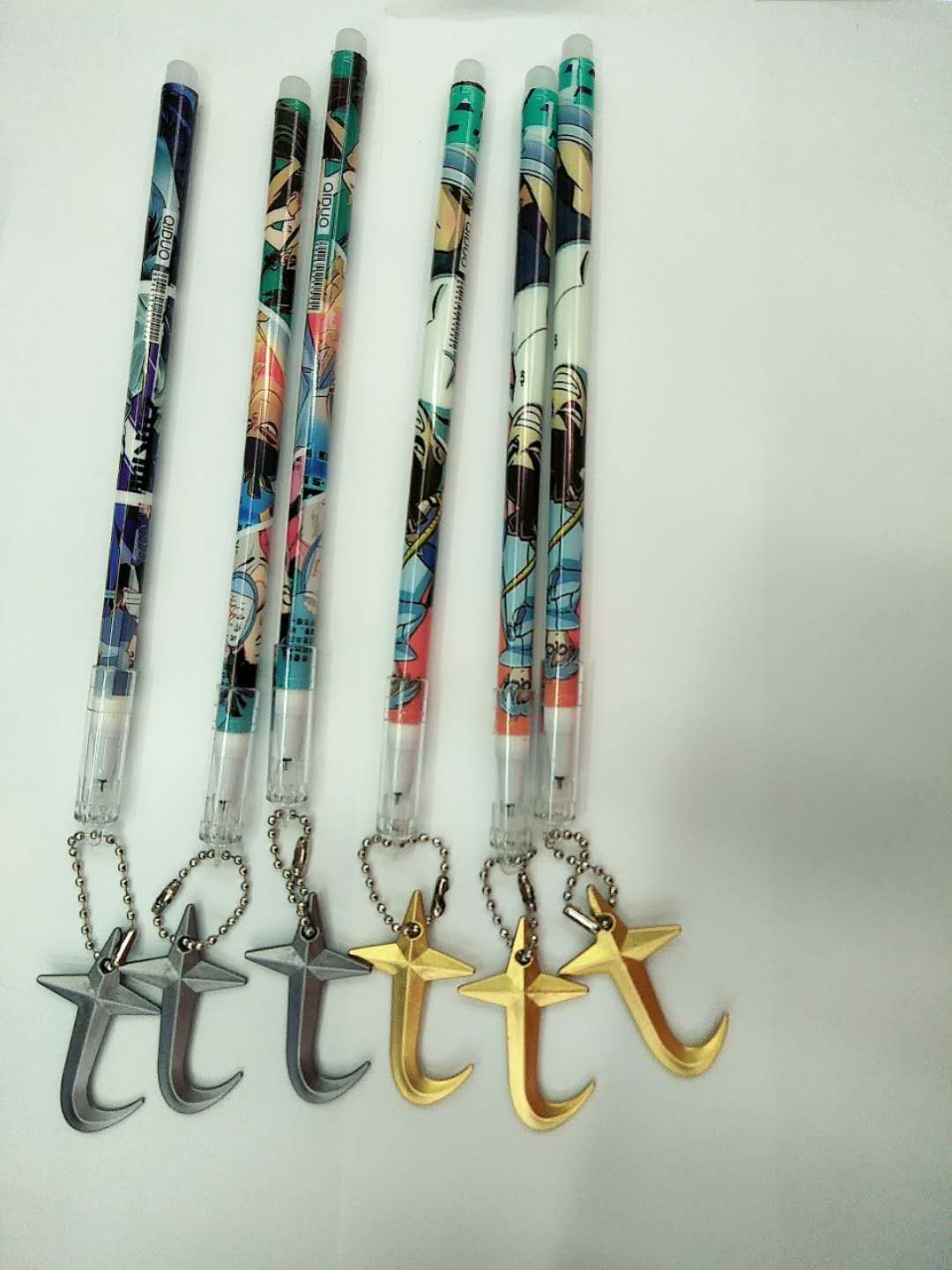 创意鱼钩吊坠可擦中性笔 卡通型兵器挂件可擦水笔小学生用笔详情4