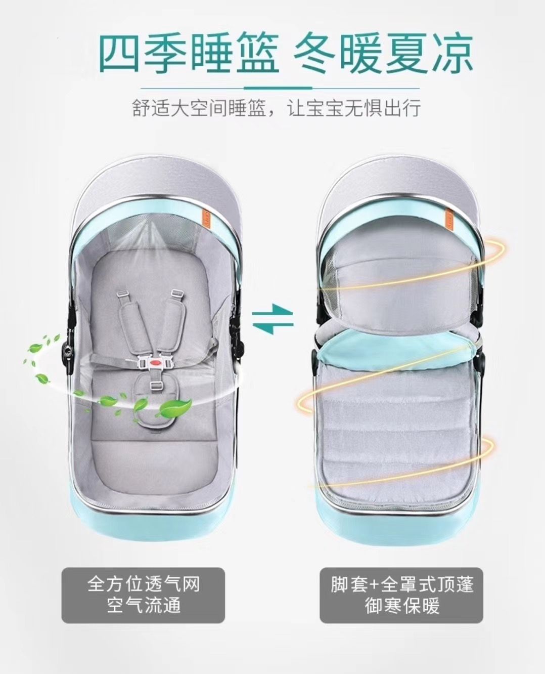 高景观婴儿推车可坐躺轻便折叠儿童手推车新生儿宝宝A10-B详情图6