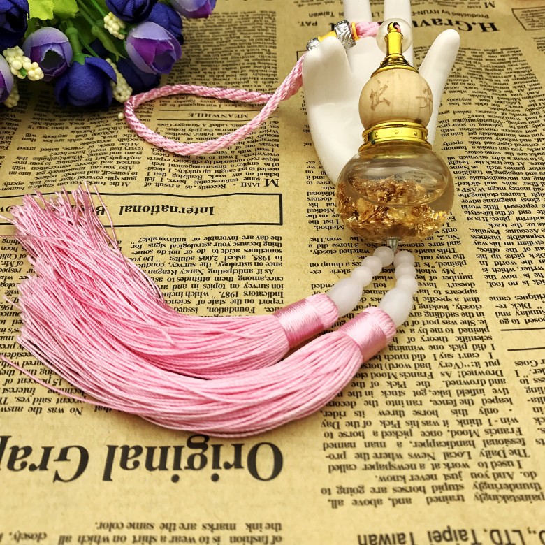 Car pendant, glass gourd, interior decoration, perfume pendant manufacturer wholesale, pink