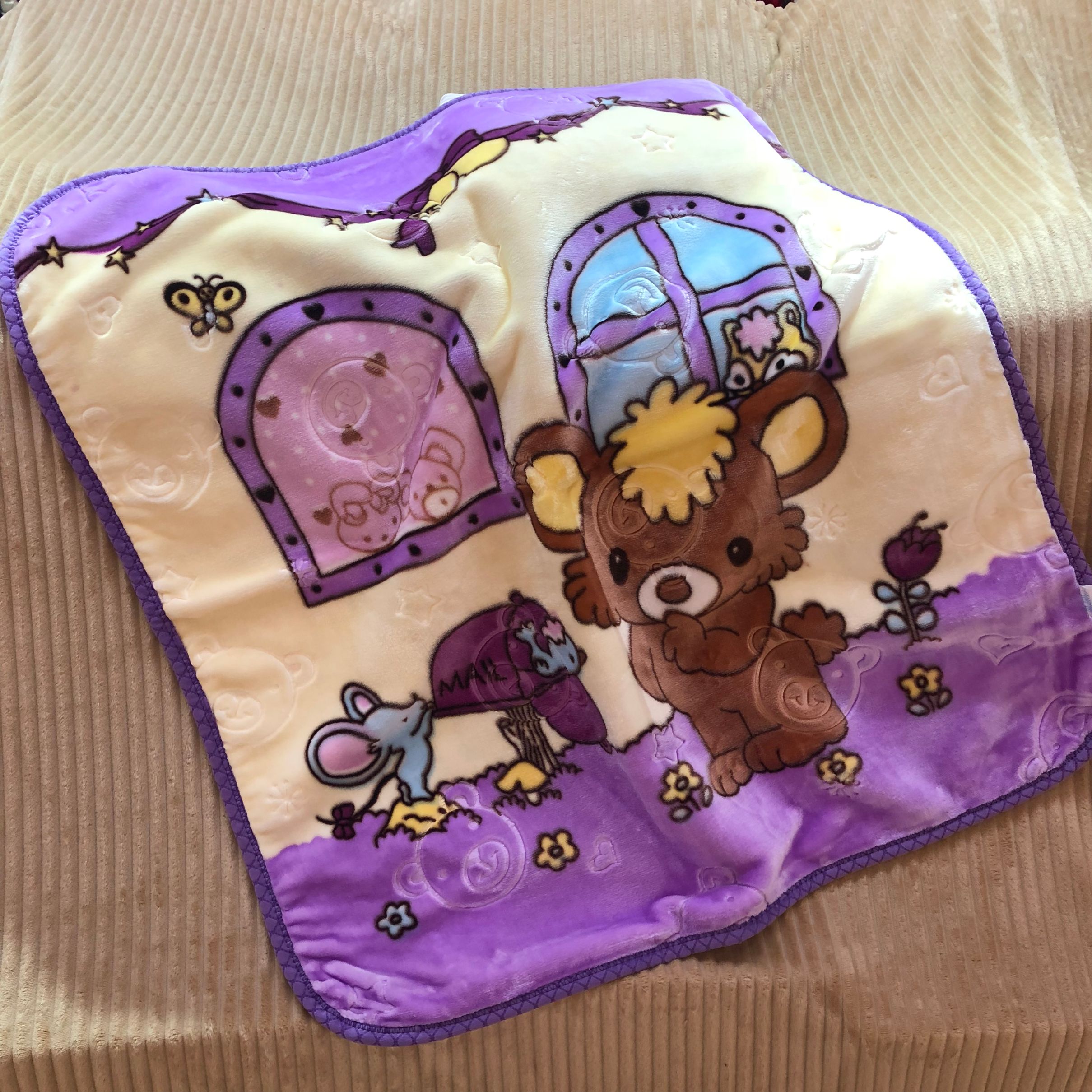 Manufacturer direct selling children blanket super soft student skin nap blanket blanket blanket wholesale trade a generation of hair purple thumbnail