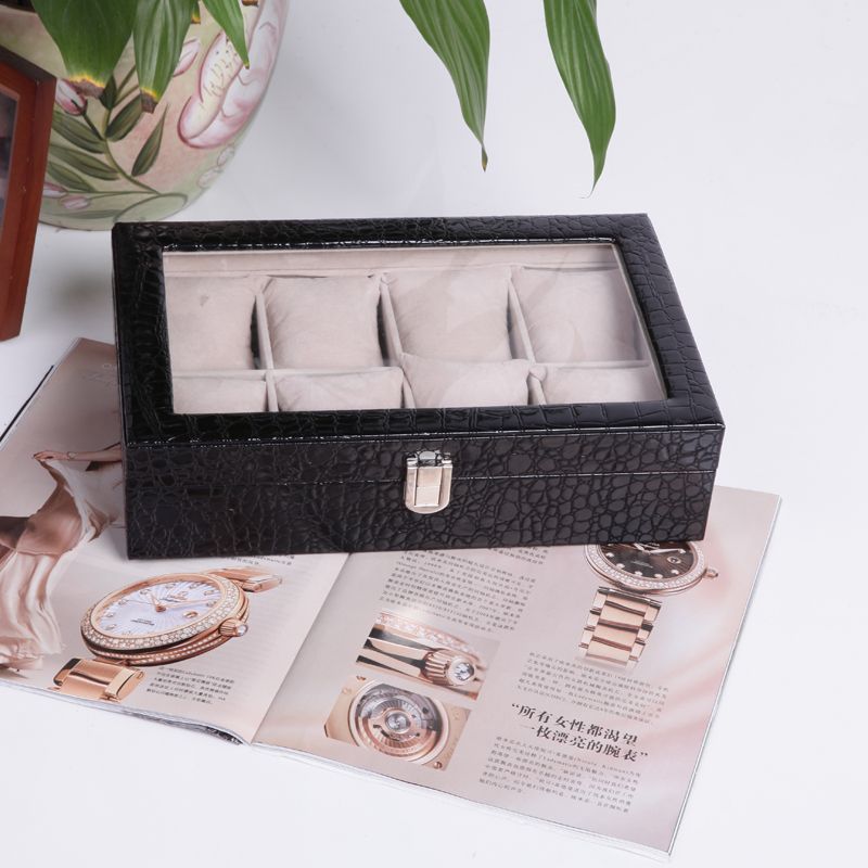 GUANYA-观雅八位皮革透明盖手表盒 手表盒 手表收纳盒细节图